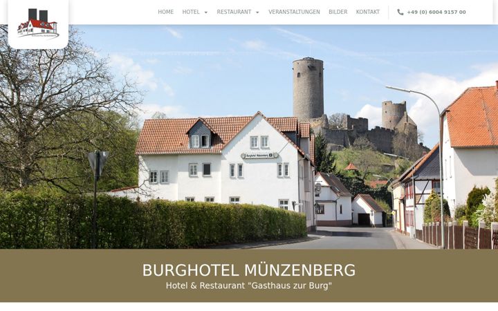 Screenshot of burghotelmuenzenberg.de