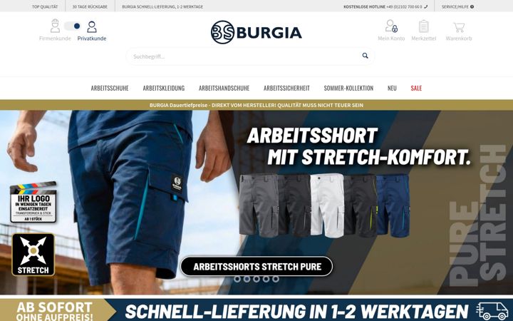 Screenshot του burgia.de