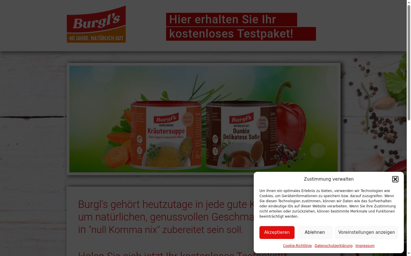 Screenshot of the consent banner shown before any interaction