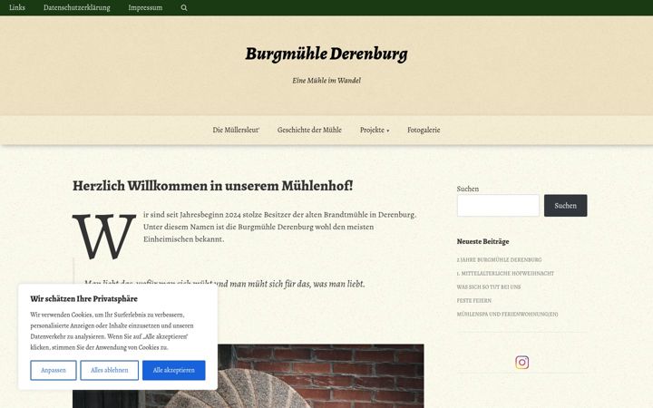 Screenshot of burgmuehle-derenburg.de