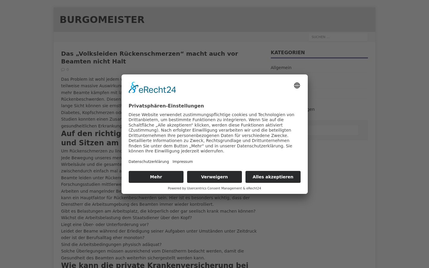 Captura de pantalla del banner de consentimiento mostrado antes de cualquier interacción
