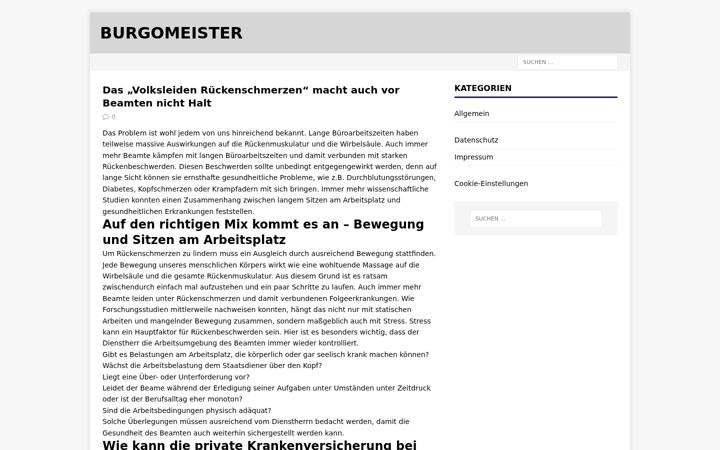 Screenshot of burgomeister.org