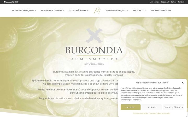 Screenshot of burgondia-numismatica.fr