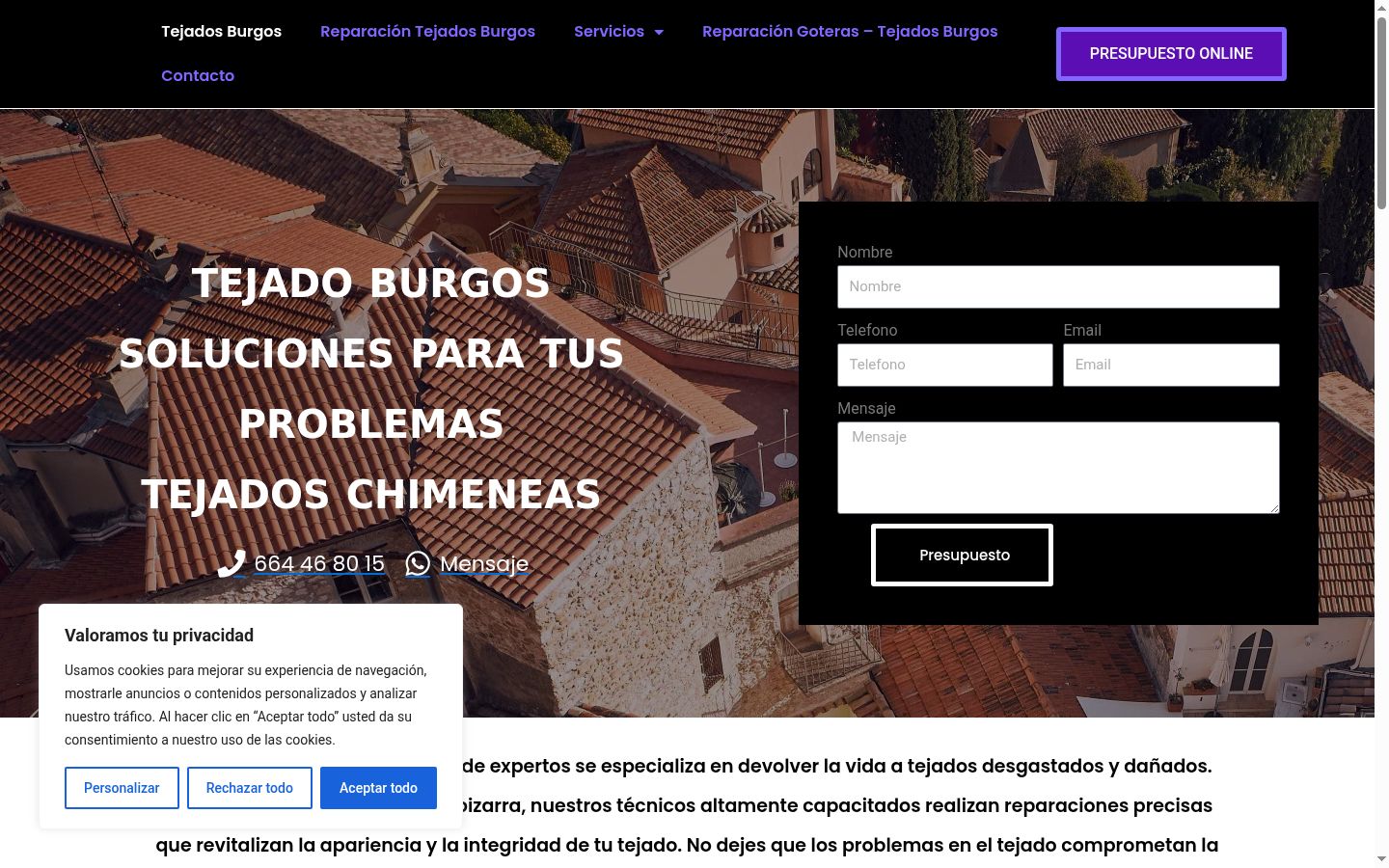 Captura de ecrã do banner de consentimento apresentado antes de qualquer interação