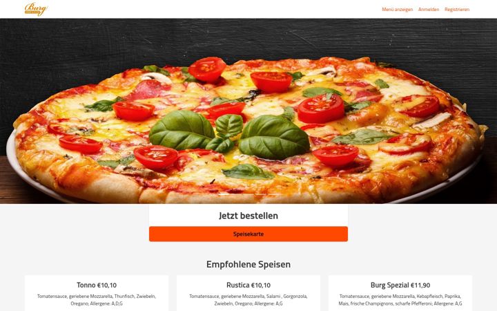 Screenshot of burgpizza.com