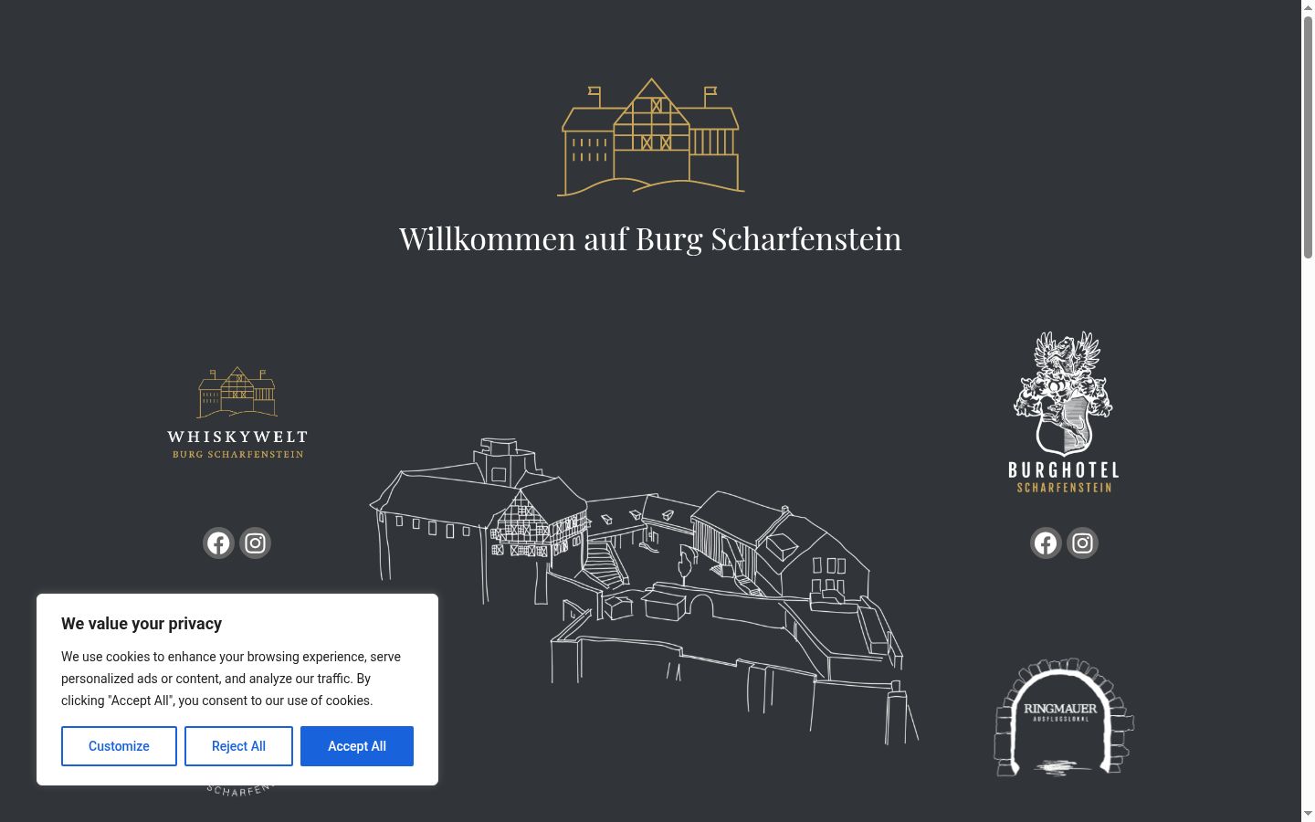 Screenshot des Einwilligungsbanners vor jeglicher Interaktion