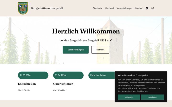 Screenshot of burgschuetzen-burgstall.de