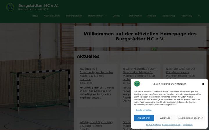 Skjermbilde av burgstaedter-hc.de
