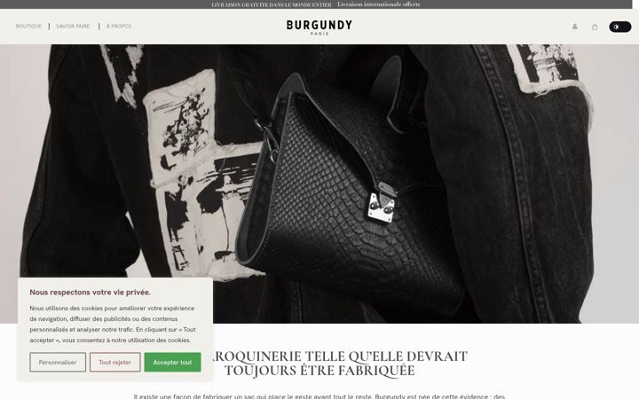 Screenshot of burgundyparis.com
