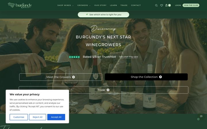 Screenshot of burgundywineclub.co.uk