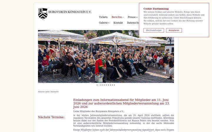 Skjermbilde av burgverein-koenigstein.de