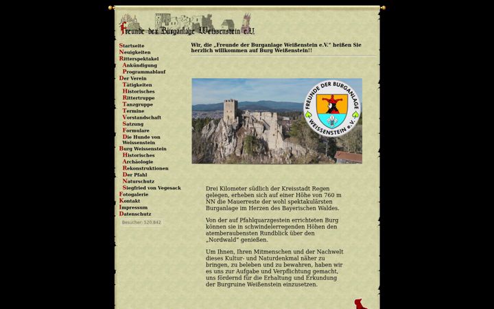 Screenshot of burgverein-weissenstein.de