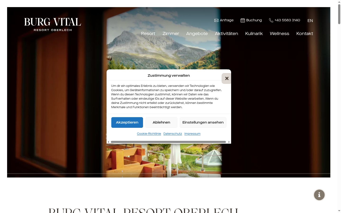 Screenshot van de toestemmingsbanner zoals getoond vóór enige interactie