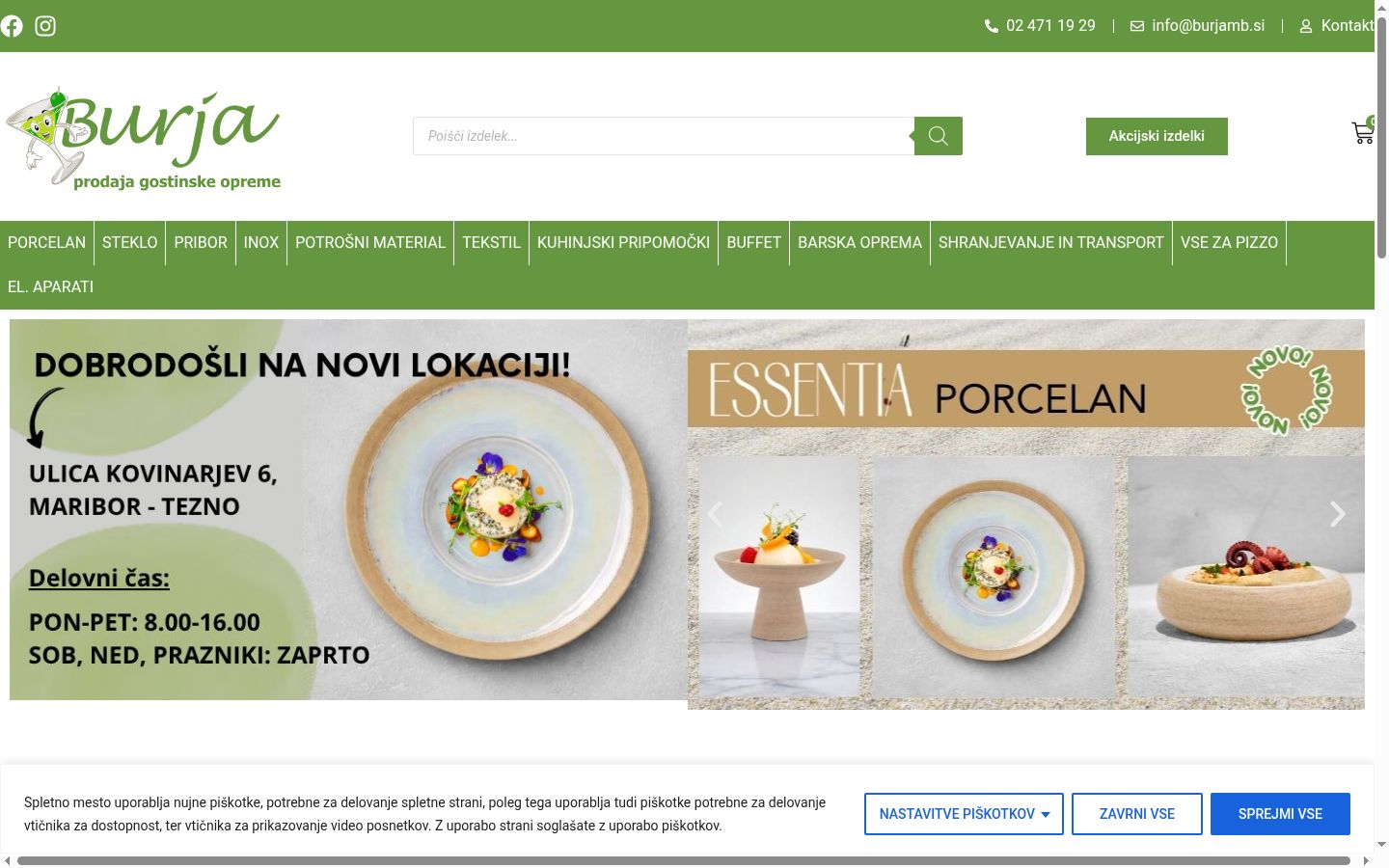 Screenshot del banner di consenso mostrato prima di qualsiasi interazione
