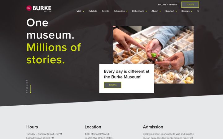 Screenshot of burkemuseum.org
