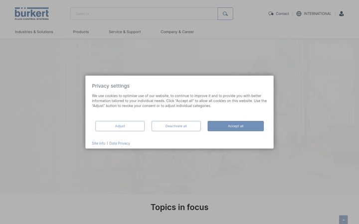 Screenshot of burkert.com