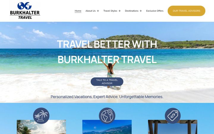 Screenshot of burkhaltertravel.com