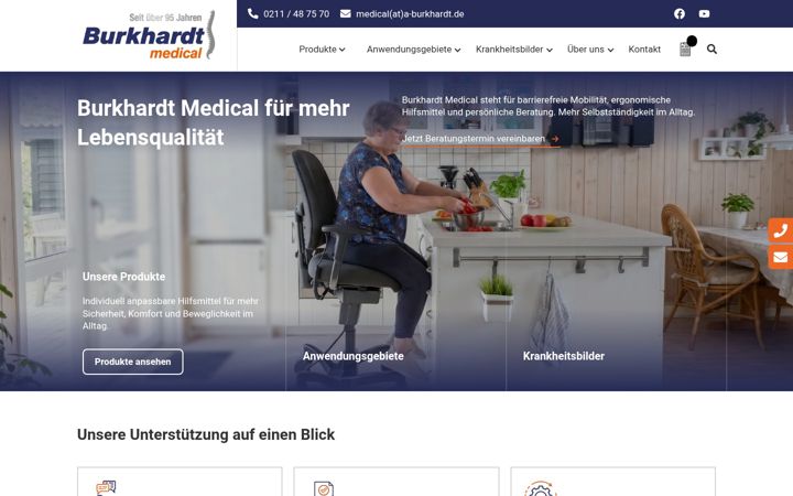 Kuvakaappaus sivustosta burkhardt-medical.de