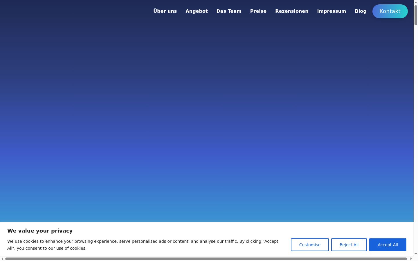 Captura de ecrã do banner de consentimento apresentado antes de qualquer interação