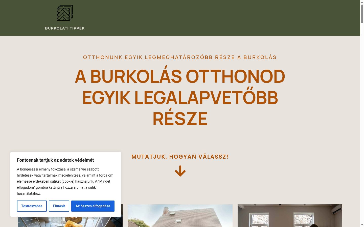 Képernyőkép a bármilyen interakció előtt megjelenő hozzájárulási bannerről