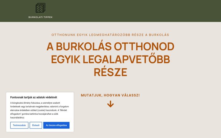 Screenshot of burkolattippek.hu