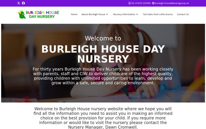 Screenshot of burleighhousenursery.co.uk
