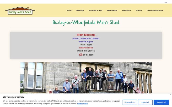 Screenshot of burleymensshed.org