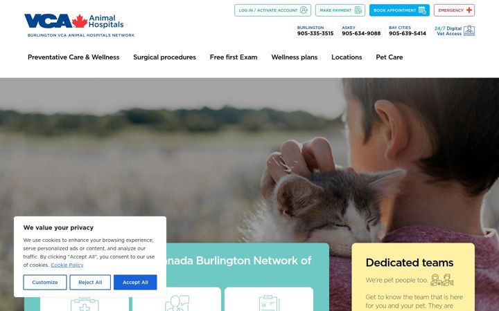 Screenshot of burlingtonanimalhospital.ca