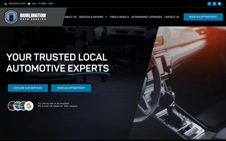 Screenshot of burlingtonautoservice.ca
