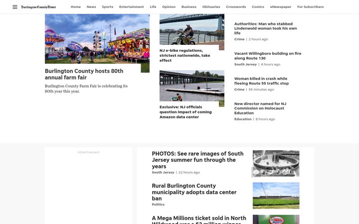 Snímek obrazovky burlingtoncountytimes.com