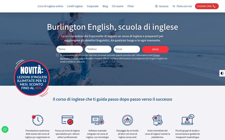 Screenshot of burlingtonenglish.it