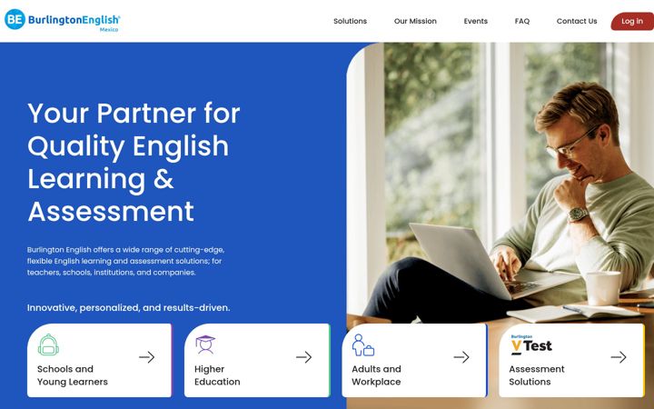 Screenshot of burlingtonenglish.mx