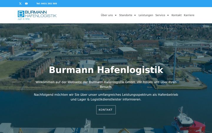 Skjermbilde av burmann-hafenlogistik.de