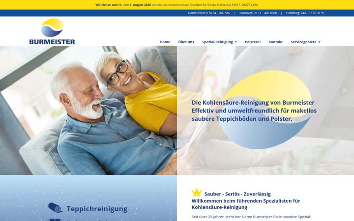Skjermbilde av burmeister-spezial-reinigung.de
