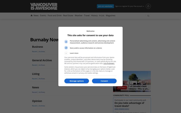 Captură de ecran a burnabynow.com