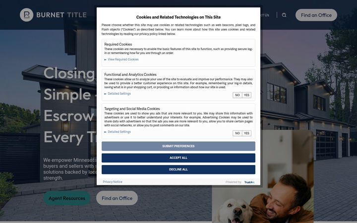 Screenshot of burnettitle.com