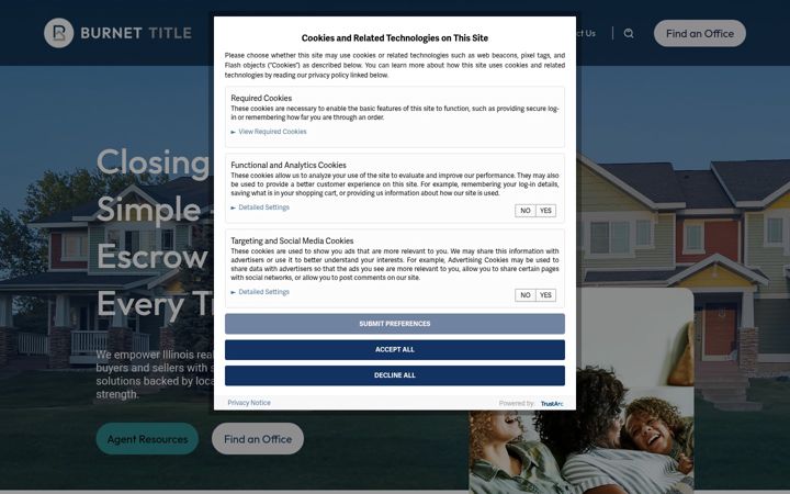 Screenshot of burnettitleil.com