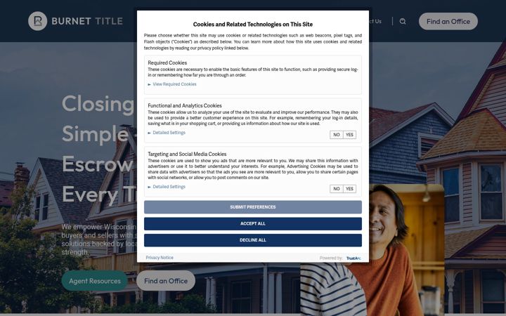 Screenshot of burnettitlewi.com