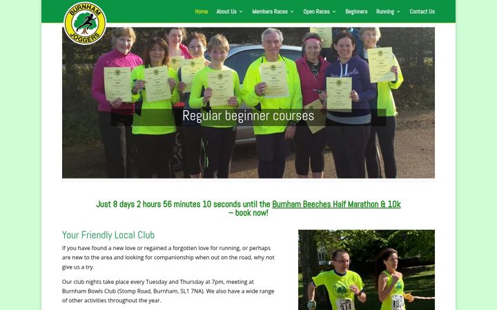 Screenshot of burnhamjoggers.co.uk