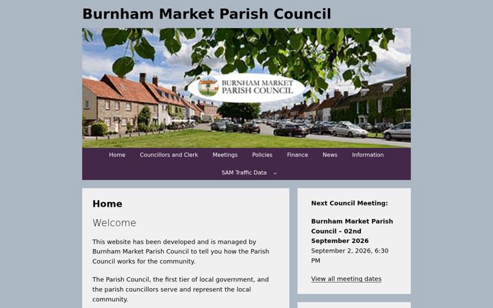 Screenshot of burnhammarketparishcouncil.gov.uk