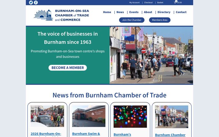 Screenshot of burnhamonseachamber.org