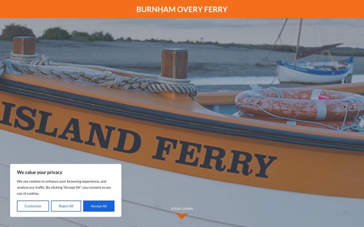 Screenshot of burnhamoveryferry.co.uk