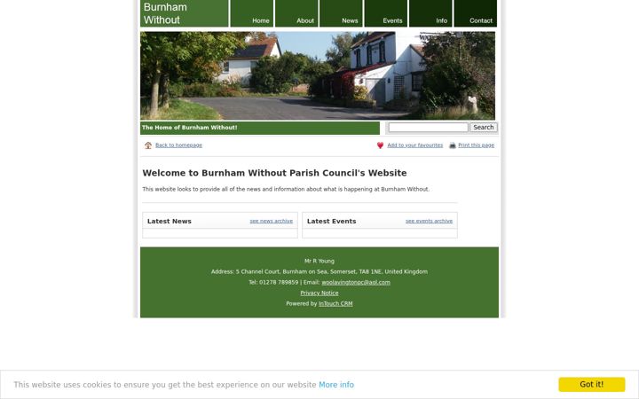 Screenshot of burnhamwithout-parishcouncil.co.uk
