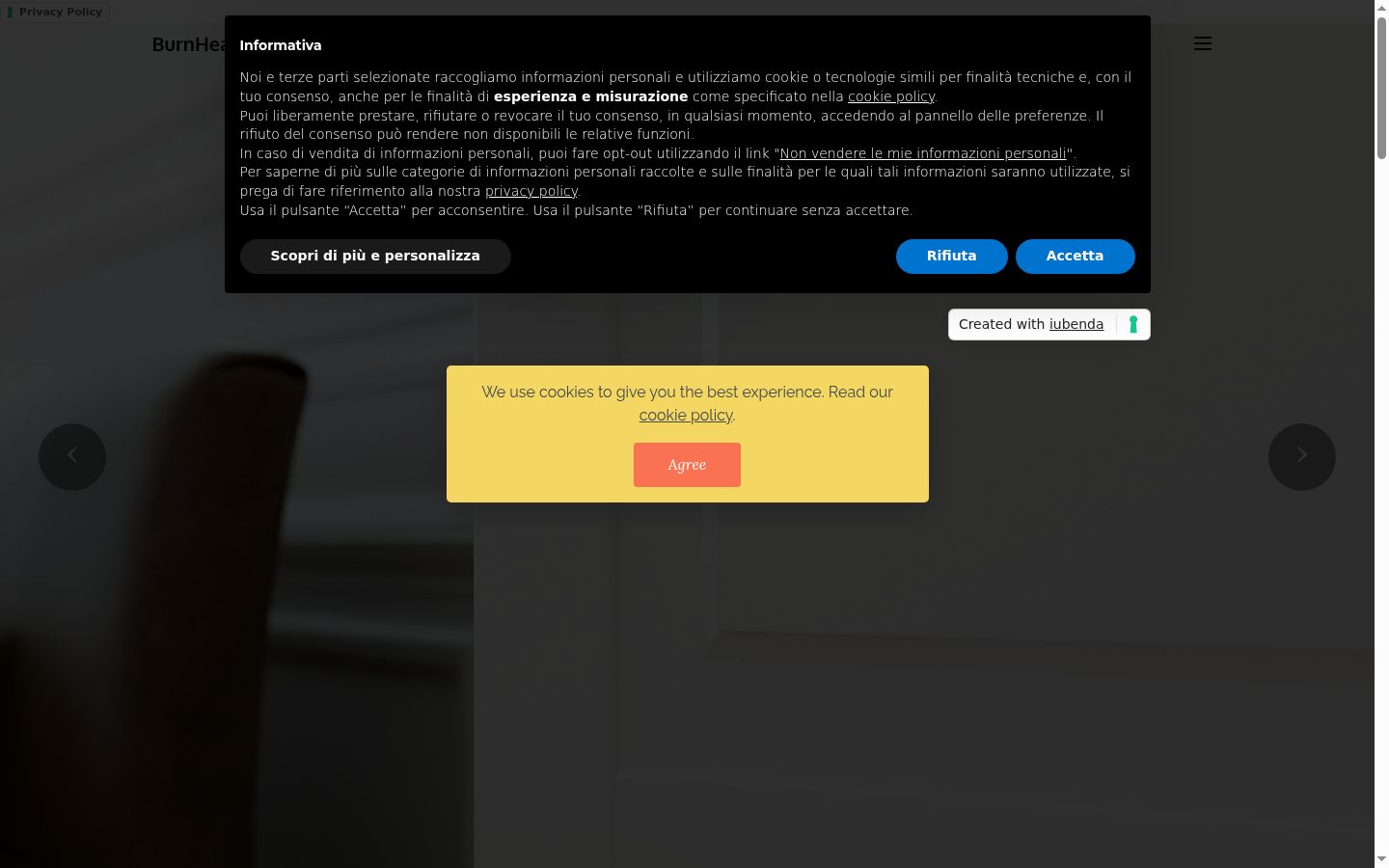 Screenshot of the consent banner shown before any interaction