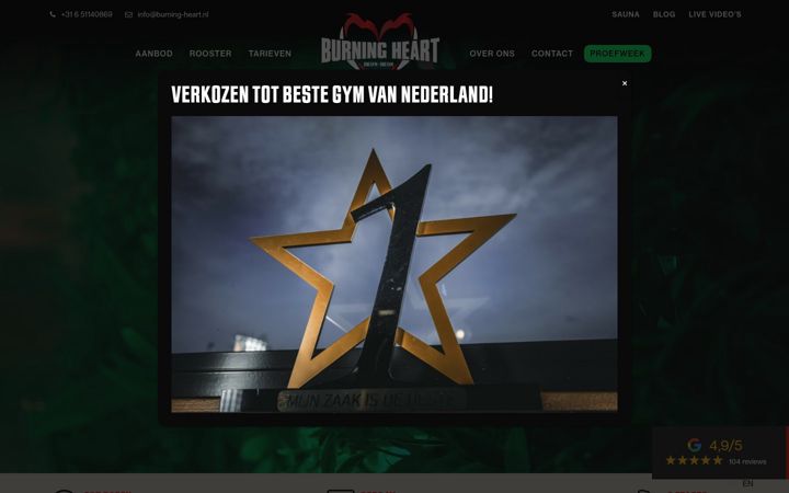 Screenshot of burning-heart.nl