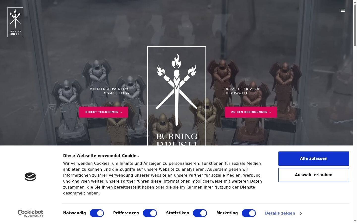 Screenshot del banner di consenso mostrato prima di qualsiasi interazione
