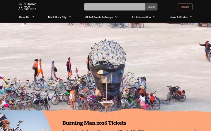 Skärmbild av burningman.org