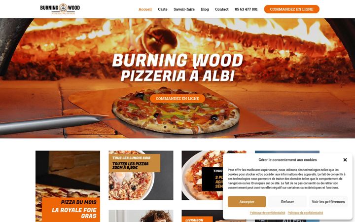 Screenshot of burningwood.fr