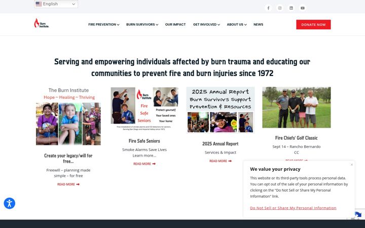 Captura de pantalla de burninstitute.org