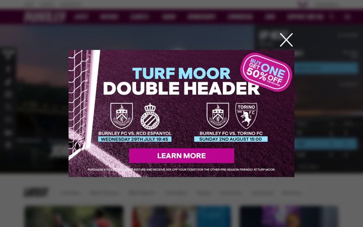 Screenshot of burnleyfootballclub.com